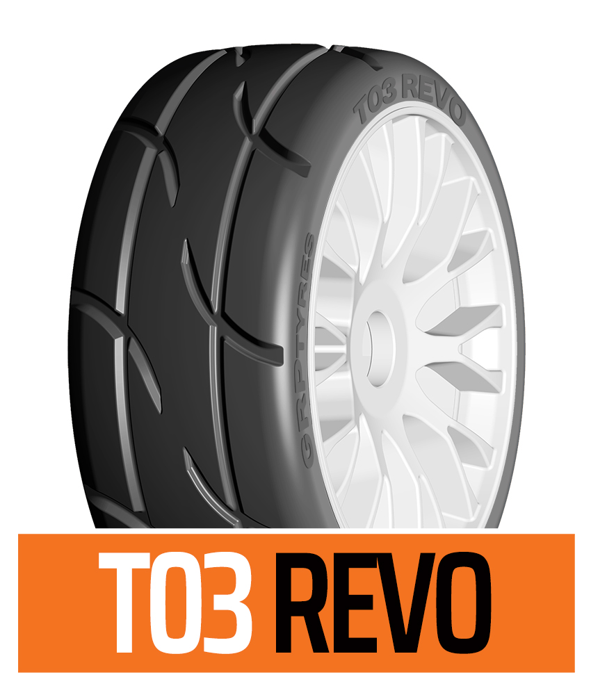 Pneumatici GRP 1/8 GT T03 REVO XM2 &ndash; Gomma Super Morbida Con Cerchi Flessibili &ndash; Nuovi